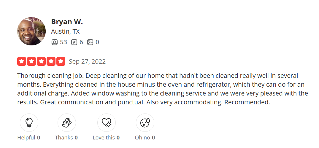 Yelp customer review screenshot 5